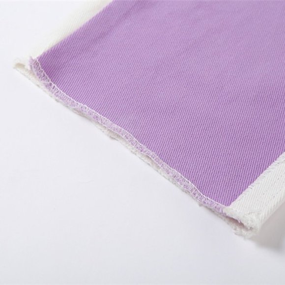 Patchwork Contrast High Waist Pants Denim Jeans - Picture 13 of 16